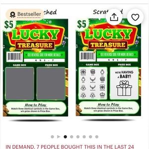 Pregnancy Announcement Scratch / Lotto Cards from Etsy